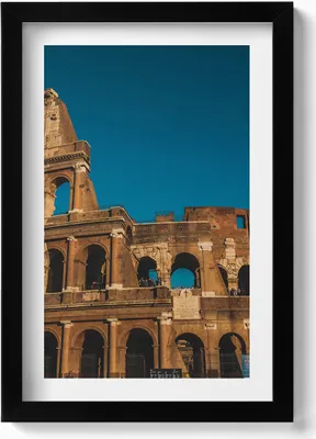 Produktbild von Kolosseum in Italien– Wandbild mit Rahmen – Gerahmtes Bild  – Wanddekoration – 20x30 cm – Schwarz