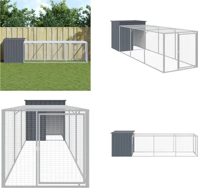 Obrázok produktu pre vidaXL Klietka pre kurčatá s výbehom antracit 110x405x110 cm pozinkovaná oceľ - Klietka pre kurčatá - Klietky pre kurčatá - Kurník - Výbeh pre kurčatá
