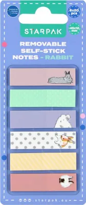 Produktbild von Indexierungs-Lesezeichen 45x12/20k 6 Farben STARPAK Rabbit 505505