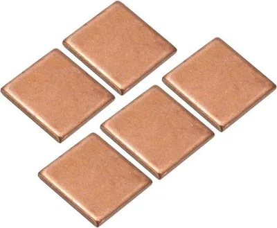 Obrázek produktu pro Měděné desky, těsnicí kroužky o tloušťce 2 mm, rozměry 20 × 20 mm, tepelně vodivá páska