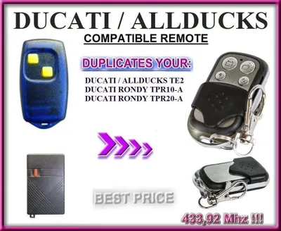 Produktbild von DUCATI ALLDUCKS TE2 / RONDY TPR10-A / RONDY TPR20-A kompatibel handsender, klone fernbedienung, 4-kanal 433,92Mhz fixed code. Kopiergerät!