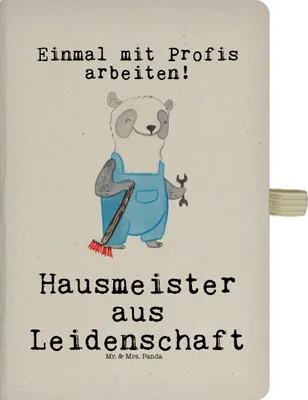 Produktbild von Mr. & Mrs. Panda Reisetagebuch Hausmeister Leidenschaft - Transparent - Geschenk, kariertes notizbuch, Skizzenbuch, Notizheft, Concierge, Journal, Hausverwalter, Spruch