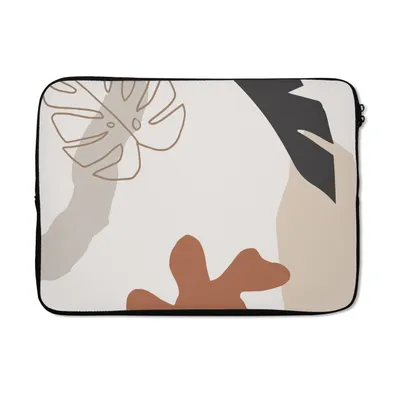 Produktbild von MuchoWow® Laptop Hülle 13 Zoll Sommer - Blätter - Weiß Laptoptasche - Laptophülle - Sleeve - Rundumschutz