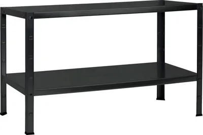 Produktbild von SCHULTE Regalwelt Steckregal mit 2 PowerMAX Fachböden, 65 kg Tragkraft, 43x100x35 cm (HxBxT), schwarz-Struktur, Lagerregal, Werkstattregal