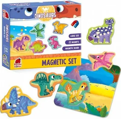 Produktbild von Magnetset Dinosaurier Mit Tafel Magneten Puzzle Roter Käfer