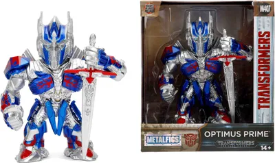 Produktbild von Jada Toys Transformers Optimus Prime Figur, 10 cm, Die-Cast, Sammelfigur, Silber/blau, 253111002
