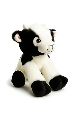 Produktbild von Plüschtier Ziege 30 cm Schwarz Weiß – Weiches Stofftier, Kuscheltier für Kinder