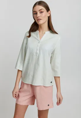 Produktbild von OXMO OXAnea Damen 3/4-Arm Bluse aus Leinenmix