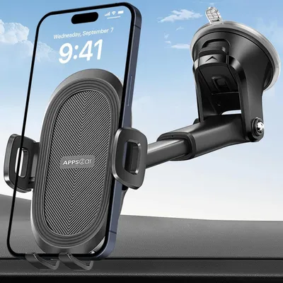 Produktbild von Handyhalterung Auto 360° Saugnapf Windschutzscheibe Armaturenbrett Universale KFZ Halterung PKW 4.7-6.8" Schwarz