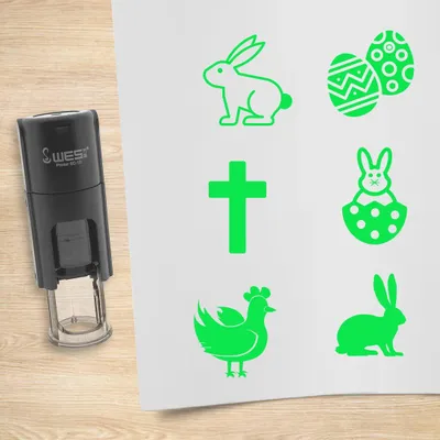 Produktbild von CombiCraft Selbstfärbendestempel Set 'Ostern' in der Farbe Lila, Ø10mm