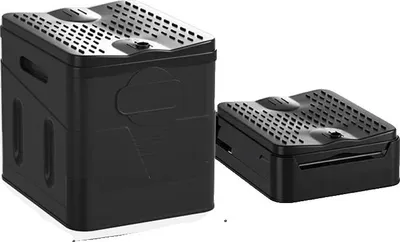 Image de Toilettes portables, design compact, utilisation multifonctionnelle, noir pur