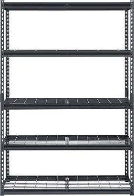 Image de Étagères de rangement Étagères de garage robustes à 5 niveaux réglables 3000 lb