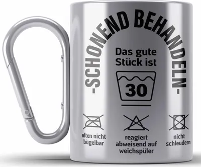 Produktbild von Trendation - 30. Geburtstag Edelstahl Tasse Karabiner Mann Frau Geschenk Mutter Vater Lustiger Spruch 30er Geburtstagsgeschenk (Silber)