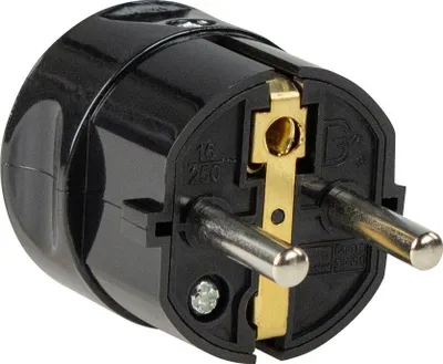 Produktbild von as-Schwabe Schutzkontakt-Zentralstecker Schwarz max Querschnitt 1,5mm² 230V IP20