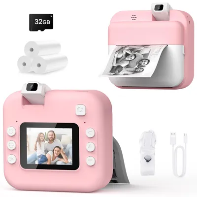 Productafbeelding van Kindercamera - Instantcamera - 48 MP - 180° draaibare lens - Roze