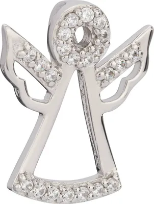 Produktbild von Kettenanhänger Schutzengel 925 Silber anlaufgeschützt 14x12mm Zirkonia weiß