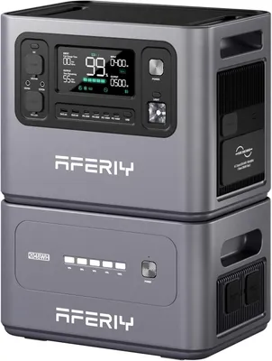 Produktbild von AFERIY Solargenerator Set 4096Wh/2800W, LiFePO4, 1.5h Schnellladung, USV