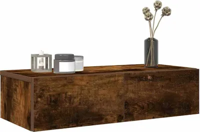Immagine prodotto di Maison Exclusive - Mensola a muro con cassetti in rovere affumicato 60x26,5x15 cm