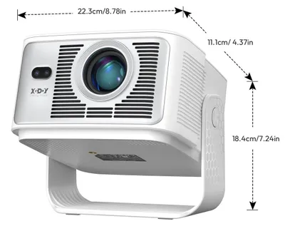 Produktbild von Beamer Heimkino Projektor 900 ANSI Lumens 8K 4K Autofokus Trapezkorrektur Hindernisvermeidung 180 Grad Drehung Android 14 WiFi 6 Bluetooth 5 4 HDMI USB