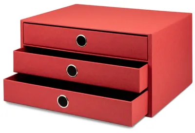 Immagine prodotto di Cassettiera rossa 3 cassetti A4.