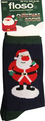 Obrázok produktu pre FLOSO - Ponožky pre mužov, Father Christmas, Christmas 1819 (40,5 EU - 45,5 EU) (námornícka modrá)