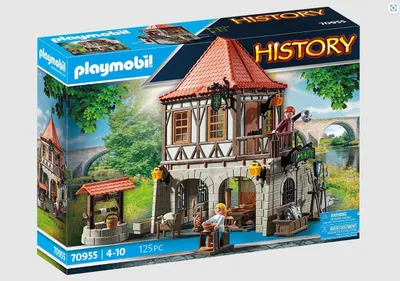 Produktbild von PLAYMOBIL History 70955, mittelalterliches Museum, 125 Teile, ab 4 Jahren, mit 2 Spielfiguren und Zubehör: Töpferscheibe, Spinnrad, Webstuhl und vieles mehr, Bauspielzeug, Konstruktionspielzeug