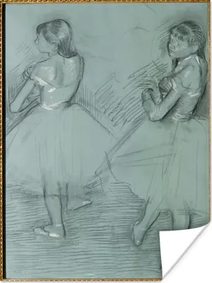 Produktbild von MuchoWow® Poster Zwei Tänzerinnen - Gemälde von Edgar Degas 60x80 cm - Schlafzimmer Dekoration