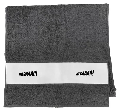 Produktbild von Huuraa Handtuch Helgaaa Schriftzug 50x100cm Graphite Baumwolle Handtuch Geschenkidee