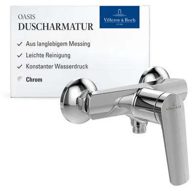 Produktbild von Villeroy & Boch Oasis Duscharmatur, Mischbatterie, Aufputz, Rückflussschutz, Chrom