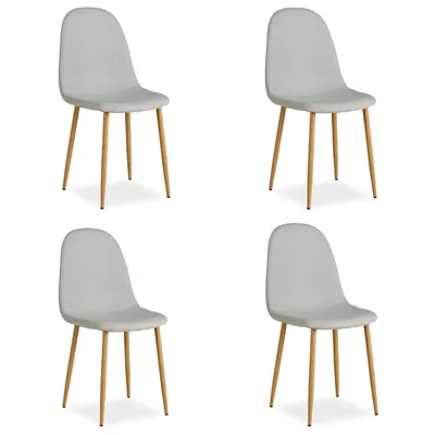 Image de Chaise Salle à Manger Lot de 4 Gris Design Moderne Chaises de Cuisine Chaises pas Cher Fauteuil Rembourrée