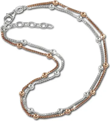 Produktbild von SilberDream 23-26cm Fußkette Damen 333er rosevergoldet Kugel Silber D2SDF2133E