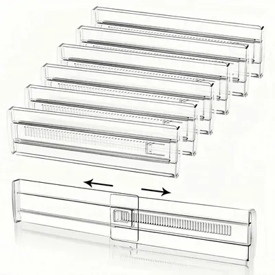 Produktbild von Schubladentrennwand 6er Set, 28.5 - 50 cm, transparent, für Küche