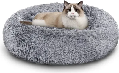 Produktbild von Jopassy Hundebett Katzenbett Katzensofa Kissen Tierbtt für Katzen HundeHundesofaFlauschig, Weich u. Waschbar hellgrau 100cm
