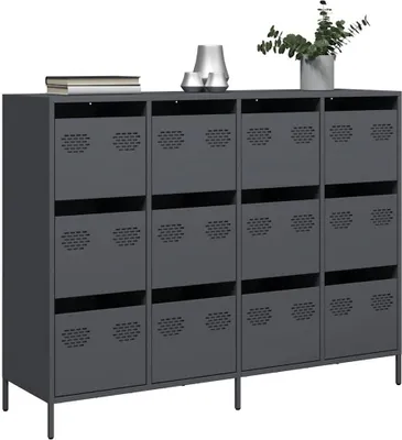 Produktbild von vidaXL Sideboard Anthrazit 135x39x103,5 cm Kaltgewalzter Stahl