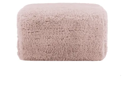 Produktbild von Plüsch-Ottoman Aviana, weicher Fußhocker für Wohnzimmer und Büro, 80 x 75 x 42 cm, Pink