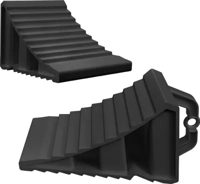 Produktbild von YRHome Unterlegkeile 4er Set Schwarz, robuste Kunststoff Radkeile mit Griff und Anti-Rutsch Design, geeignet für Auto, Anhänger, Wohnmobil, Caravan, LKW