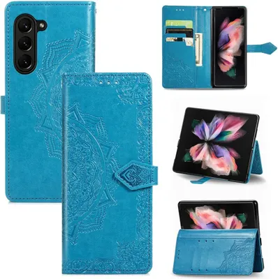 Produktbild von König Design Hülle kompatibel mit Kunstleder Handyhülle - Handy Case Blau
