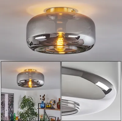 Produktbild von Triest Deckenlampe aus Metall/Glas in Messing/Rauchfarben/Chromfarben