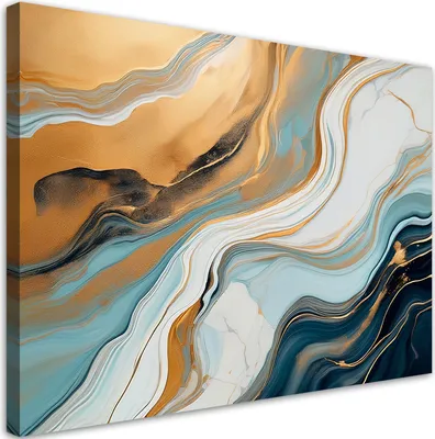 Image de Toile abstraite Marbre abstrait Style Glamour 120x80 Feeby Image colorée pour le mur, prête à être accrochée