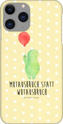 Produktbild von Mr. & Mrs. Panda Iphone 11 Pro Handyhülle Schildkröte Luftballon - Gelb Pastell - Geschenk, Premium Kunststoff, Schildkröten, Handy Case, Ballon, Motivationsspruch, Mut