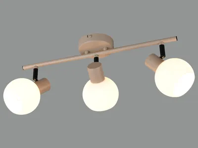 Image de Plafonnier, métal, beige chaud, E14, 3 flammes, L 45 cm