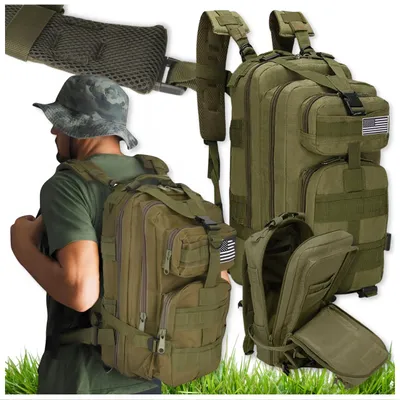 Produktbild von Militärischer taktischer Touristenrucksack 26L Herren Khaki Sport Schule