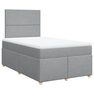 Produktbild von Boxspringbett mit Matratze Hellgrau 120x200 cm Stoff