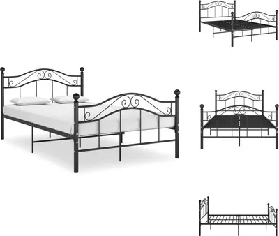 Produktbild von vidaXL Bett Schwarz Metall 120x200 cm -  Betten & Bettgestelle