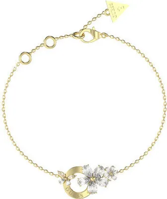 Zdjęcie produktu dla Delikatna pozłacana bransoletka z kwiatami Lily JUBB05106JWYG - Długość: 18,4 cm