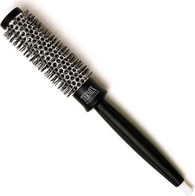 A professional product shot of a round hairbrush against a white background.