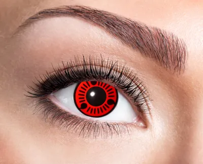 Produktbild von Kontaktlinsen Vampir Halloween Make-Up Zubehör rot-schwarz