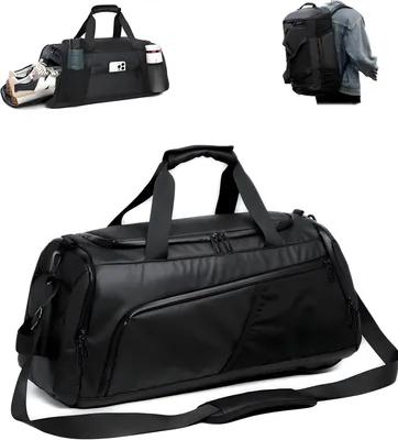 Image de Sac de sport avec compartiment à chaussures, imperméable, 45 litres, idéal pour le sport et les voyages