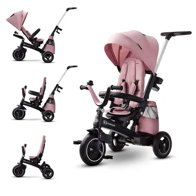 Obrázok produktu pre Kinderkraft EASYTWIST, trojkolka 5 v 1, rastúca, s pololežiacou polohou a otočným sedadlom, ružová