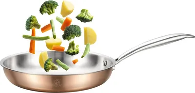 Produktbild von Bratpfanne 32 cm – Tri-Ply Edelstahl – -frei – 18/10 Edelstahl – Induktionspfanne – Für alle Herdarten geeignet – Royal Swiss®